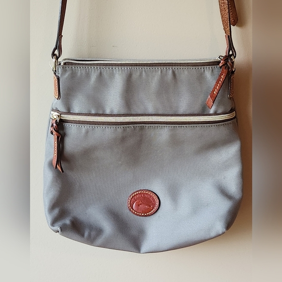 Dooney & Bourke Gray Canvas Messenger Bag Medium Size - Picture 1 of 15